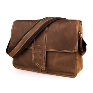 กระเป๋าสะพายข้าง แบนด์ Jarvoz Carlos Bag หนังวัวแท้เกรดพรีเมียม สีน้ำตาล