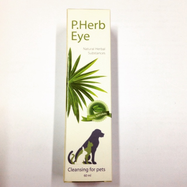 น้ำยาเช็ดคราบน้ำตา - P.Herb eye สารสมุนไพรธรรมชาติสำหรับเช็ดทำความสะอาดรอบดวงตาในสุนัข แมว และสัตว์เล็ก(60 ml)