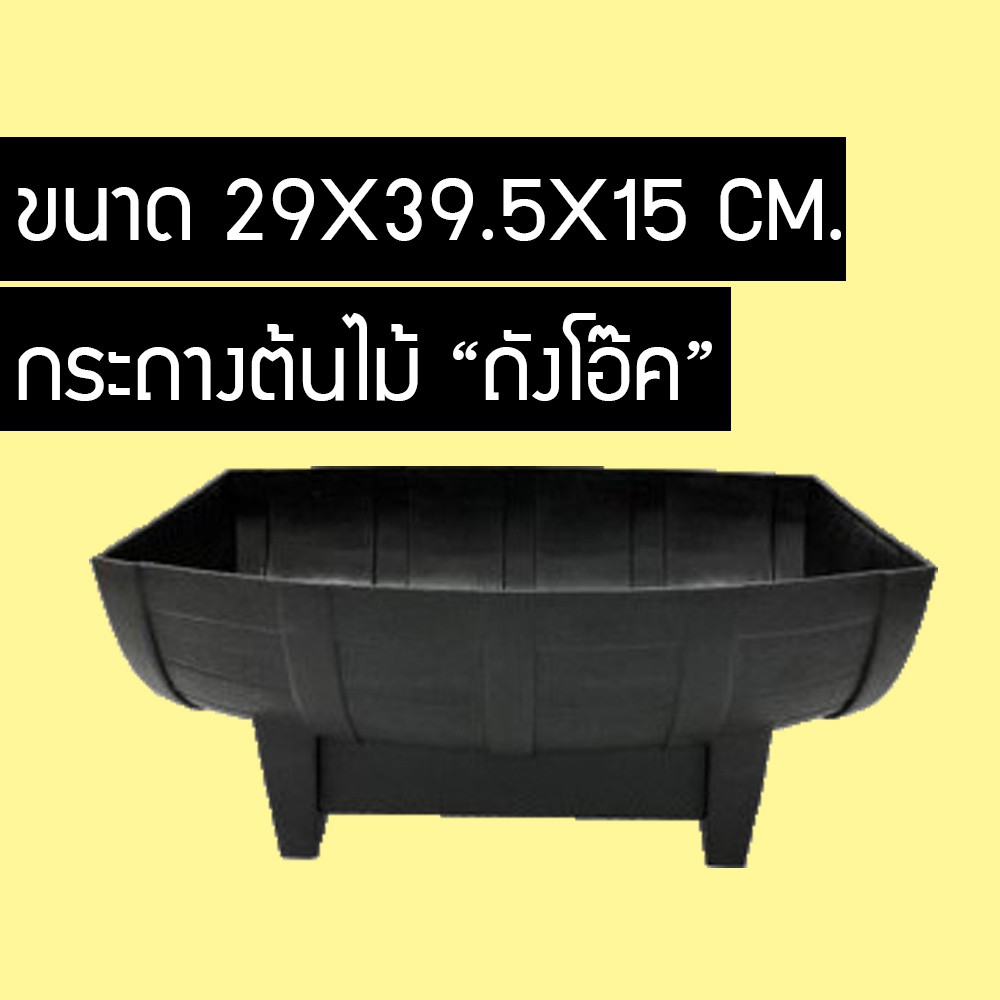 HSHOP กระถางต้นไม้พลาสติก กระถางกระบองเพชร ทรงถังโอ๊ค FDH6560453