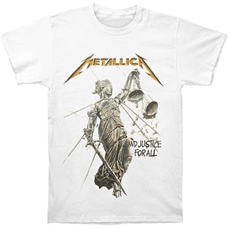 เสื้อยืดผ้าฝ้ายพรีเมี่ยม เสื้อยืด ลาย Metalica and Justice สําหรับทุกเพศ