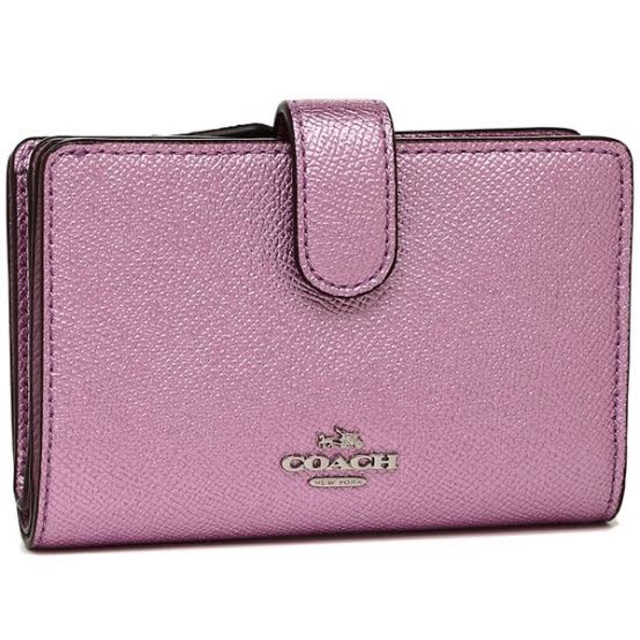กระเป๋าสตางค์coAch สีม่วงเมทาลิกF23256 coach wallet