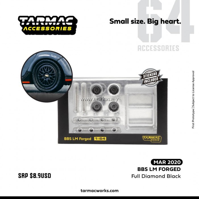 TARMAC WORKS 1/64 อุปกรณ์เสริม BBS LM FORGED FULL DIAMOND สีดํา