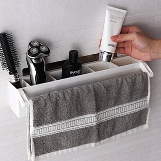 ชั้นวางผ้าเช็ดตัวอเนกประสงค์ Bathroom Towel Rack ขวนผ้าเช็ดตัวได้ ตัวชั้นวางเป็นพลาสติกแข็งอย่างดี