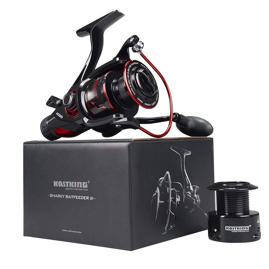 KastKing Sharky Baitfeeder III Carp Fishing Reel with Extra Spool Front ...