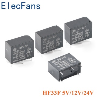 โมดูลรีเลย์ Elecfans 5V 12V 24VDC HF33F 005-ZS3 012-ZS3 024-ZS3 5Pins 5A