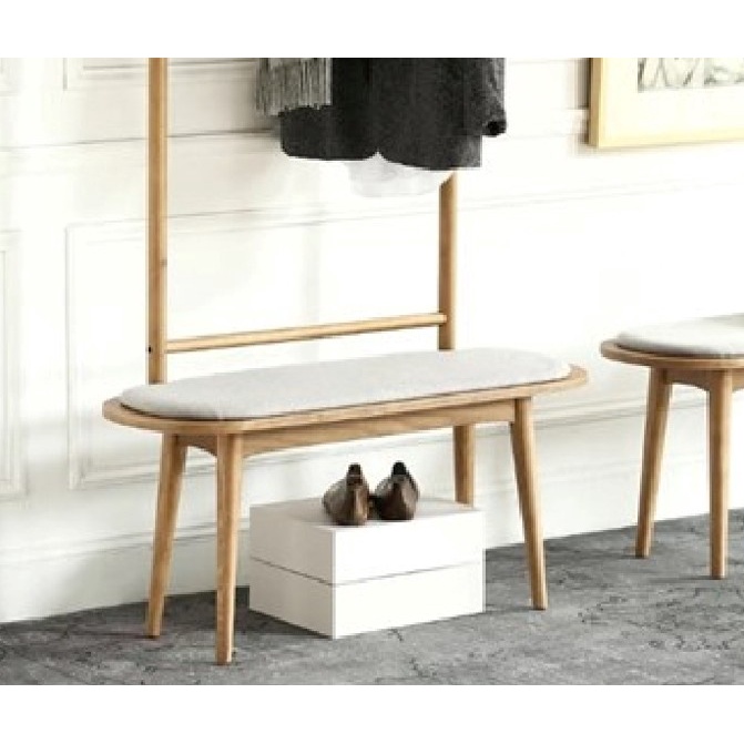 Modernformชุดม้านั่งพร้อมที่แขวน รุ่น MICขนาด1000X350X1740cm.วีเนียสีน้ำตาล เบาะหุ้มผ้าARTE 89A(เทา) - รูปที่ 2