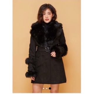 Coatover รุ่น 607 COAT COLLAR FUR WITH BELT ไซด์L ของใหม่***