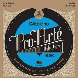 DAddario® Pro-Arté Nylon Core EJ50 สายกีตาร์คลาสสิค Black Nylon แบบพรีเมียม ของแท้ 100% (Hard Tension) ** Made in USA *