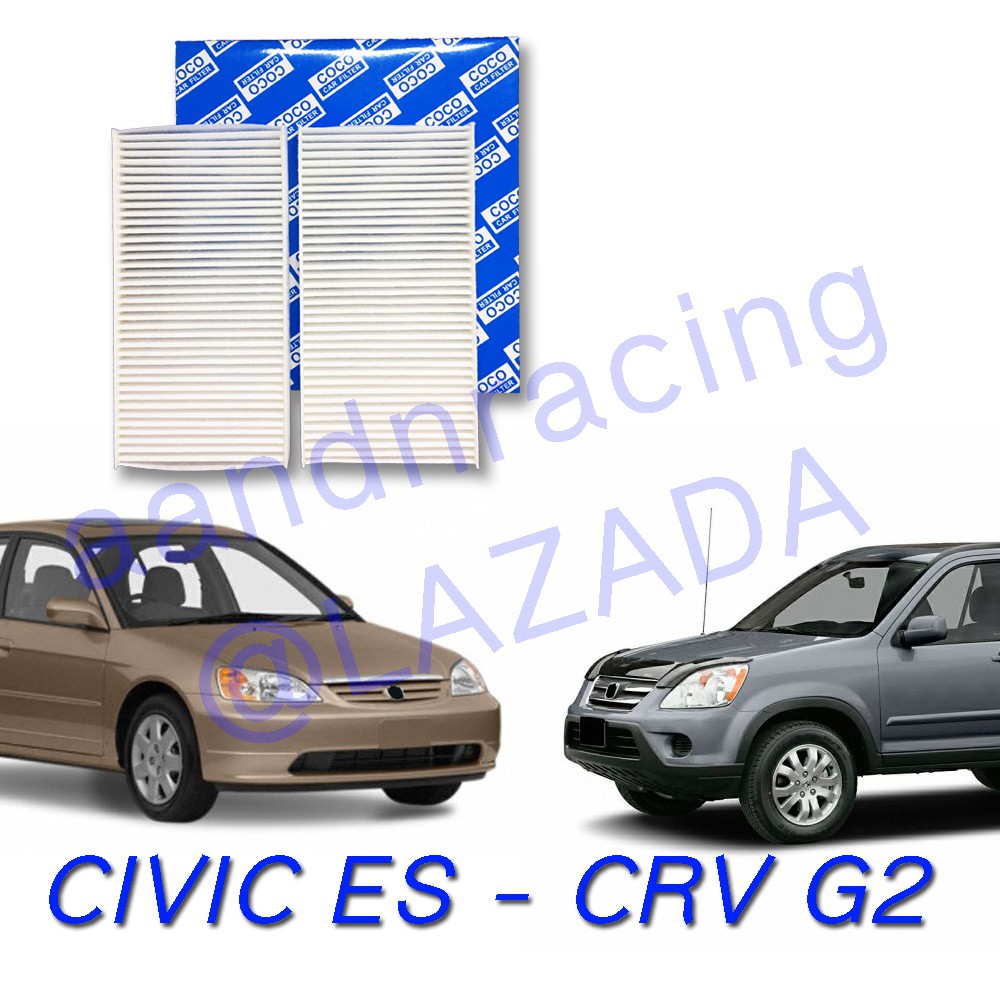 ฟิลเตอร์ กรองแอร์ รถยนต์ Honda Civic ES Dimension 2001-2006 ไดเมนชั่น,  CRV Gen2 2002-2006 ซีวิค ซีอาร์วี