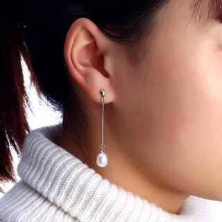 ต่างหูมุกแท้ แบบยาว Long Natural Freshwater Pearl Earring