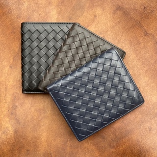 Vertical woven lambskin wallet กระเป๋าสตางค์ทรงตั้งหนังแกะสานแท้