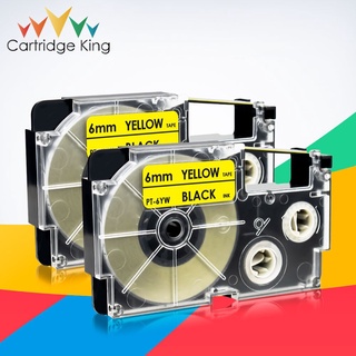 2PK XR-6YW 6mm*8m Black on Yellow Maker Compatible for Casio KL-60 KL-120 KL-1500 KL-2000 KL-7000 KL-750 Labe Printer