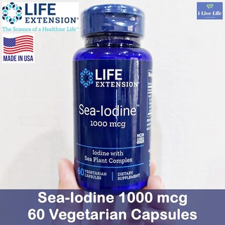 ช่วยในการทำงาน และเจริญเติบโตของต่อมไทรอยด์ Sea-Iodine  1000 mcg, 60 Vegetarian Capsules - Life Extension