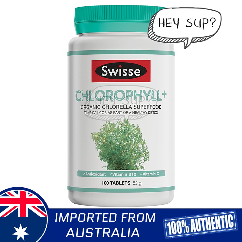 Swisse Ultiboost Chlorophyll+ 100 Tablets (Organic Chlorella Detox Superfood)