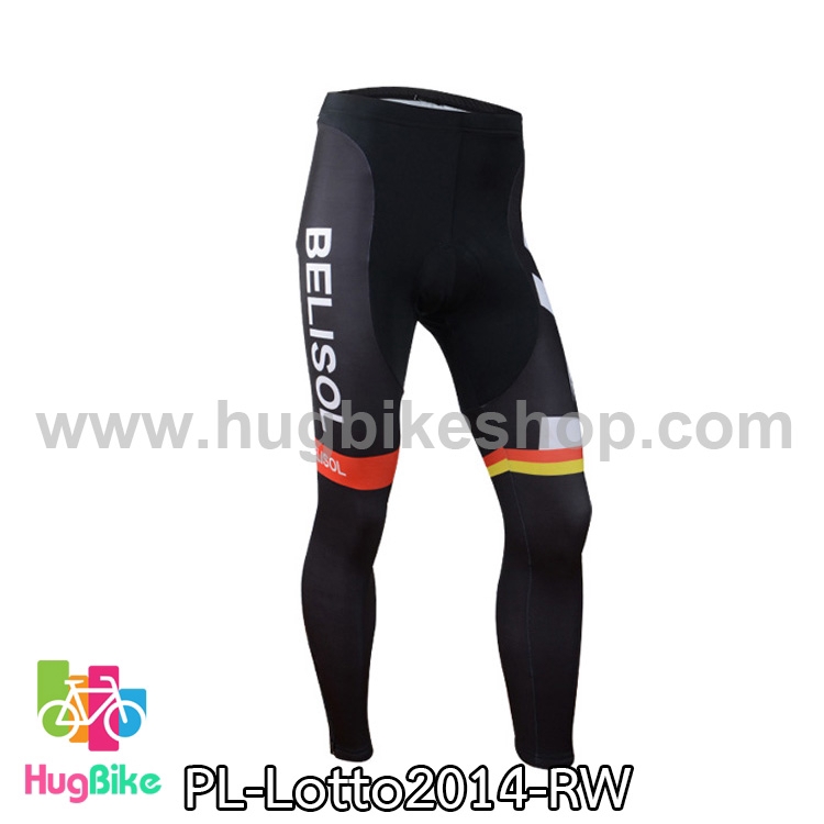 กางเกงจักรยานขายาวทีม Lotto Belisol 14 สีดำ