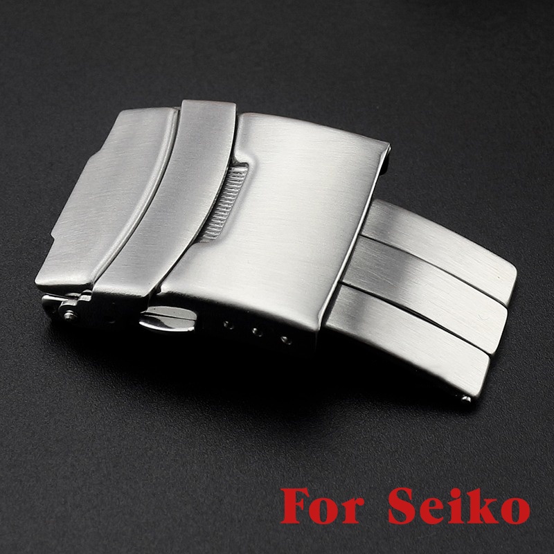 หัวเข็มขัดนาฬิกาข้อมือ สเตนเลส 304 แบบพับได้ 18 มม. 20 มม. 22 มม. 24 มม. สําหรับ Seiko