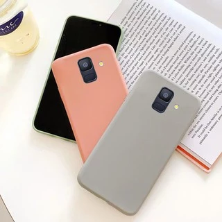 Samsung Galaxy A6 A8 Plus 2018 สีลูกกวาด บาง ด้าน TPU นุ่ม เคส