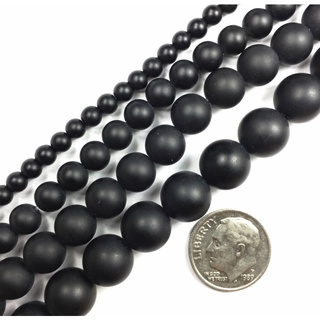 Natural Matte Black Onyx Beads 6mm 8mm 10mm  Genuine Natural Stones 15.5" Full Strand Wholesale