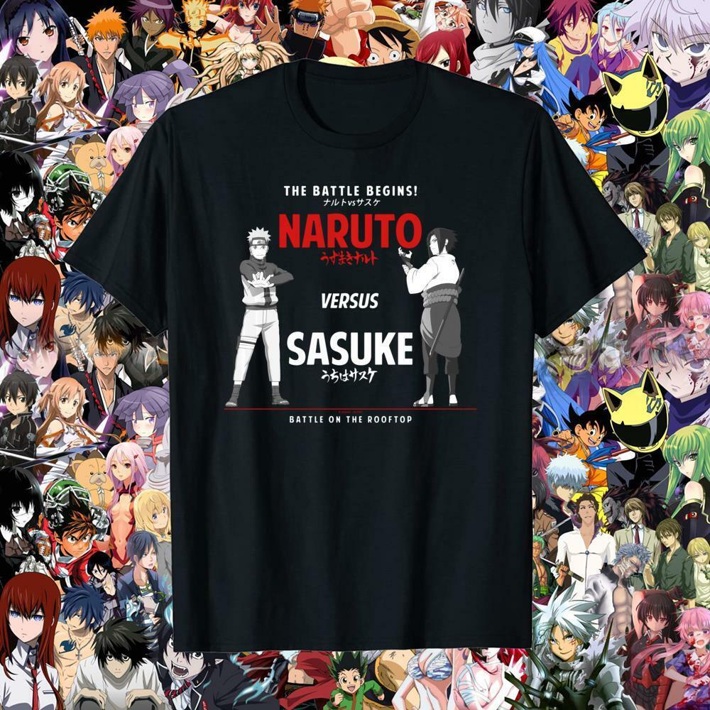 Good ตลกเสื้อยืด Mans เสื้อผ้า Naruto Shippuden Naruto Vs Sasuke Tshirt