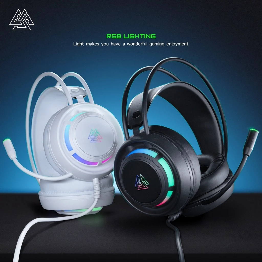 EGA TYPE H12 Gaming Headset 7.1 Surround Sound RGB Lighting เชื่อมต่อ USB 2.0 สายยาว 1.5 ม. [รับประกัน2ปี]