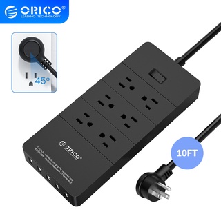 Orico Etl สายไฟต่อขยายยาว 10 ฟุต 6Ac 5Usb สําหรับสมาร์ทโฟน, แท็บเล็ต, โฮมออฟฟิศ, โรงแรม (Hpc-6A5U-V1)