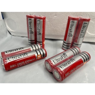 ถ่านชารจ์UltraFire18650 4200mAh3.7V(ขั้วนูน/ขั้วเรียบ)(1 แพ็ค 2ก้อน)