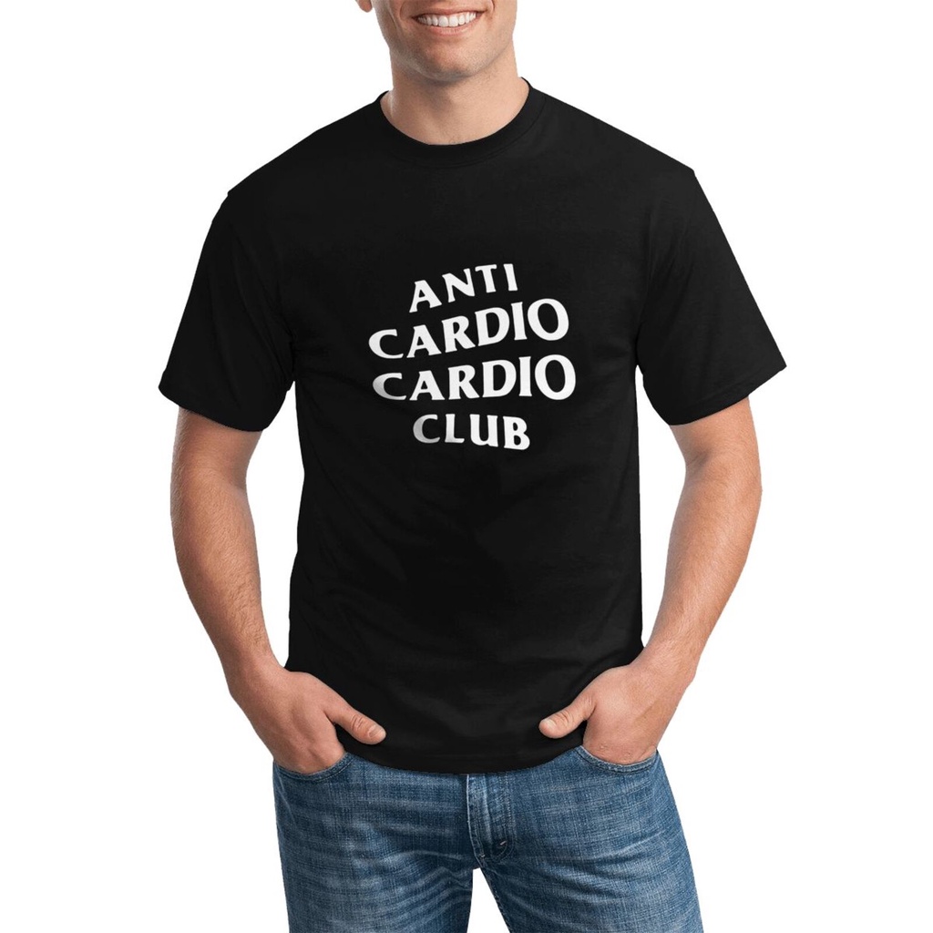 Anti Cardio Cardio Club รูปแบบที่ดีบุรุษเสื้อยืดการพิมพ์ที่กําหนดเอง