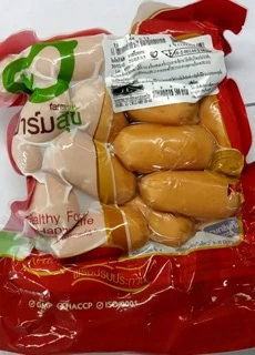 ไส้กรอกลัคกี้ชีสจัมโบ้คอกเทล ฟาร์มสุข มี 2 ขนาด ( 500 กรัม และ 1,000 กรัม )