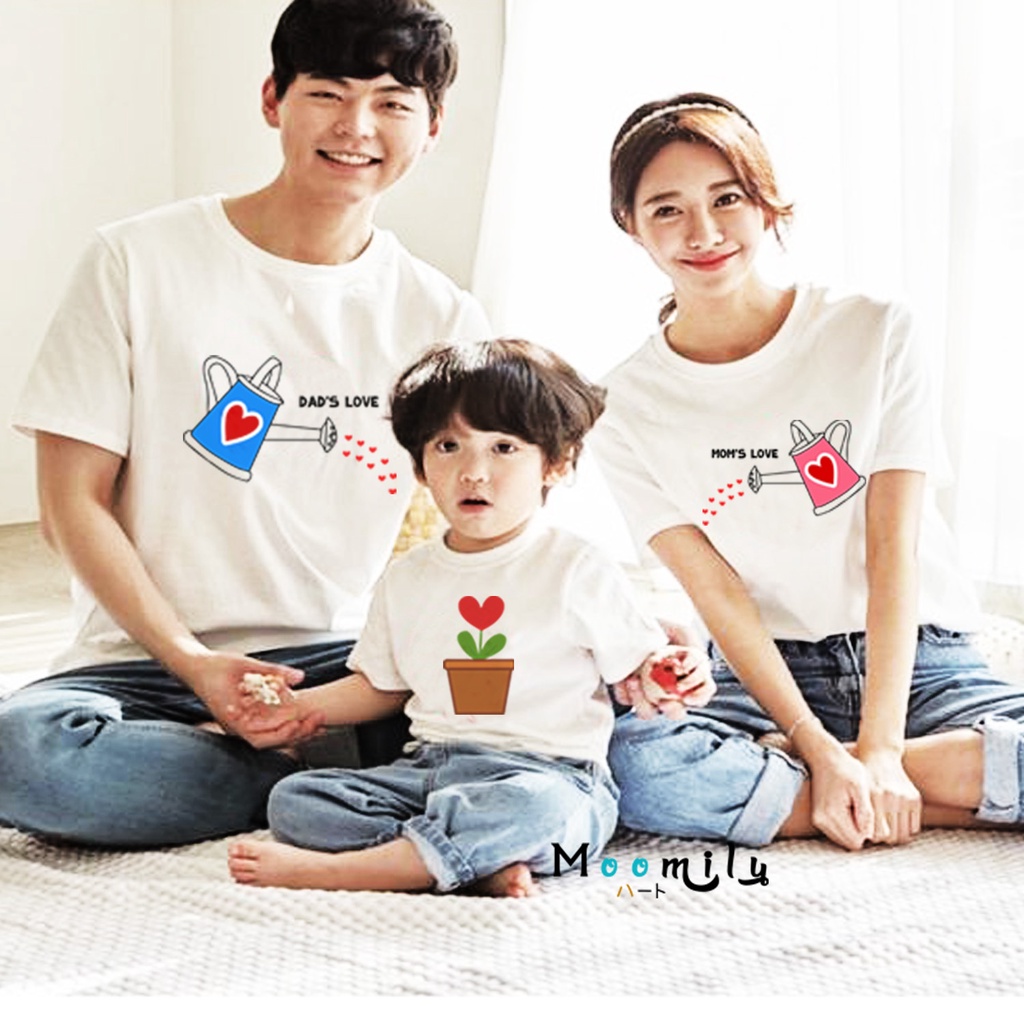 ปลูกต้นรัก MMLLOVETREE เสื้อครอบครัวสีขาว ท่องเที่ยวทั้งครอบครัว เสื้อทีม พ่อแม่ลูก