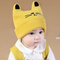 MOS BABY CAT EARS KNITTED BEANIE HAT / UNISEX KNITTED HAT COOL BEANIE
