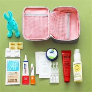 ShopAt.Two[BG6712] กระเป๋ายา ที่ใส่ยาสำหรับพกพา มี 3 สี /แดง /ชมพู /เทา
