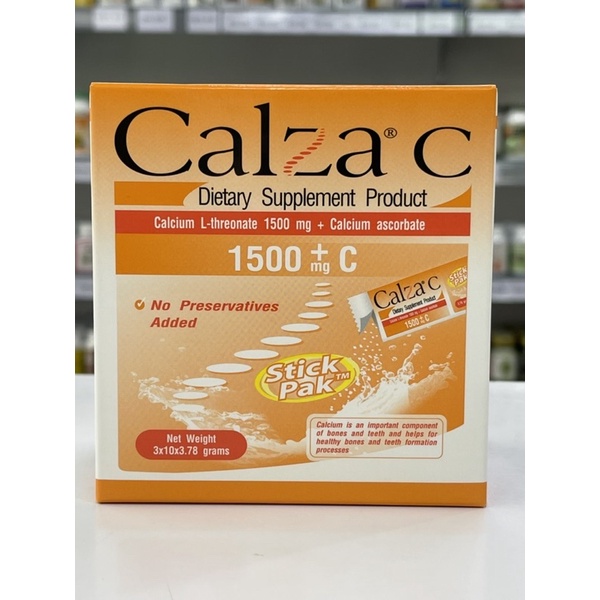 calza c (calcium L-threonate 1,500mg + calcium ascorbate) บรรจุ 30ซอง