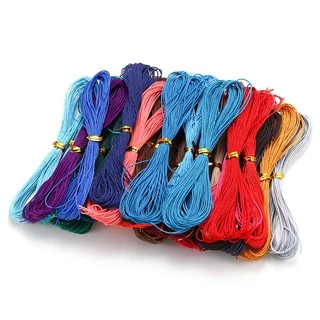 38สี เชือกเทียนไต้หวัน 1mm ยาว 10เมตร เชือกไม่ยืด เชือกถักสร้อยข้อมือ สร้อยคอ DIY