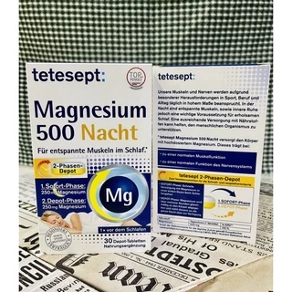 แมกนีเซียม 500 มก. จากเยอรมัน ก่อนนอน ยี่ห้อ Tetesept Magnesium 500 Nacht ....30 เม็ด