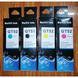 หมึกเติมHP/น้ำหมึกเติม Tank HP INKJET GT51 รุ่น GT5810,GT5820 4 สี หมึกเกรดเอ สีสด ทดแทนของแท้ได้ดี