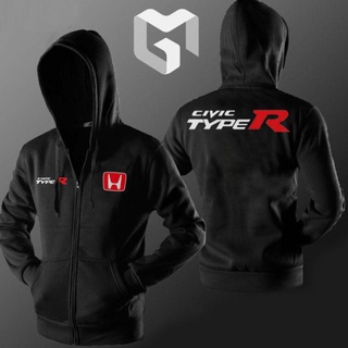 Yttq เสื้อกันหนาว มีฮู้ด พลัสไซซ์ มีซิป ลาย Honda Civic Type R Distro ของขวัญวันวาเลนไทน์ สําหรับผู้ชาย