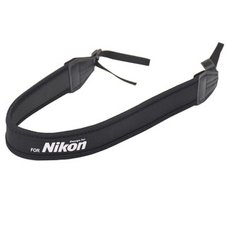 สายคล้องกล้อง For NIKON แบบนิ่ม สายดำ/อักษรขาว