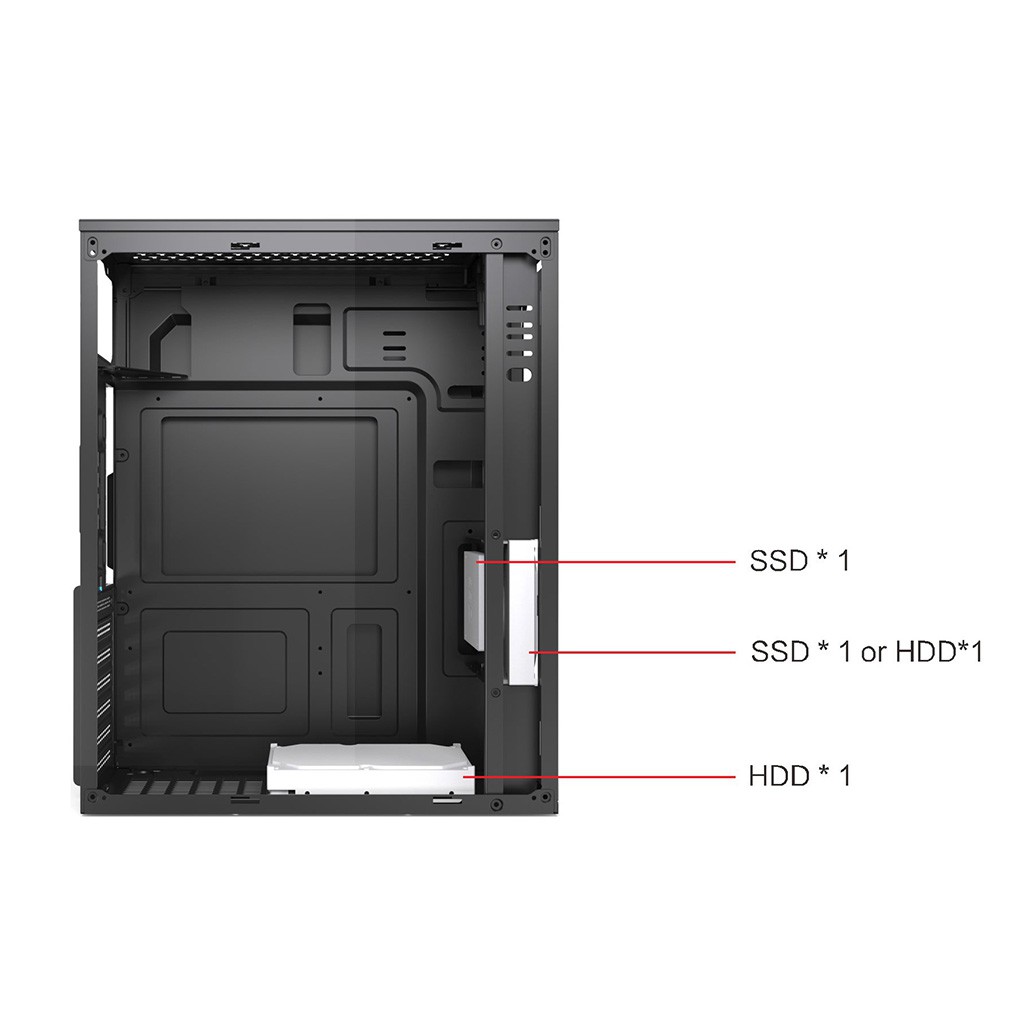 VENUZ ATX Computer Case VC1917Aไฟ RGBส่งฟรีประกัน 1ปีแถมพัดลมwith RBG LED(ด้านหลังตัวเคส 1 ตัว ด้านข้างเป็นกระจกใสอะคริค