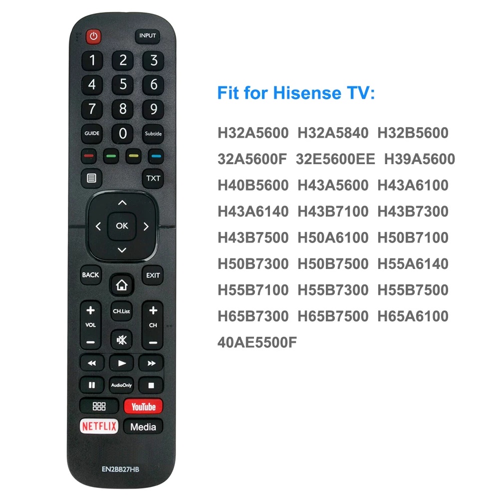 EN2BB27HB Fit สําหรับ Hisense TV รีโมทคอนโทรล H32A5600 H32A5840 H43A6100 H43A6140 H43B7100 H50B7300 