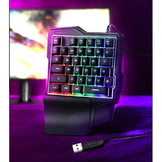 คีย์บอร์ด เกมมิ่ง Gaming Keyboard คีย์บอร์ด เล่นเกมส์  ปุ่มลัด มีขนาดเล็ก มีไฟ