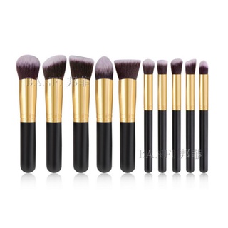 10 ชิ้น ชุดแปรงแต่งหน้า สีดำ