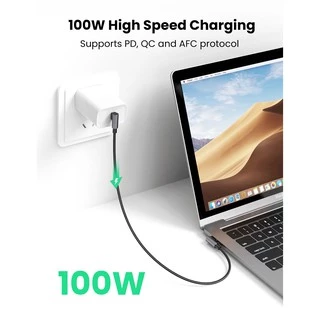 UGREEN สายเคเบิล USB C เป็น USB C หัว 90 องศา กำลังไฟ 100W 5A
