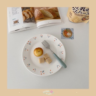 [พร้อมส่ง]🍒 ins Cherry Ceramic Plate จานเซรามิก ลายเชอร์รี่!