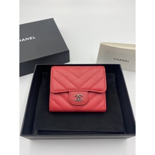 Like newwww cc trifold wallet red chevron caviar HL25