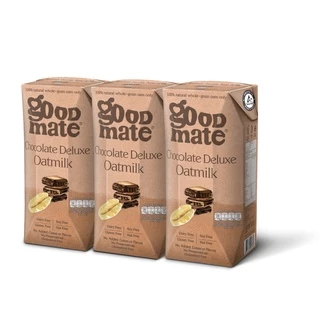 Goodmate Chocolate Deluxe Oat Milk กู๊ดเมท นมโอ๊ต สูตรช็อกโกแลตดีลักซ์ ขนาด 180 มล. (1 แพ็ค : 3 กล่อง)