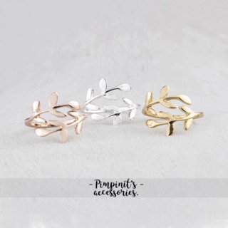 🇹🇭 พร้อมส่ง : 🍃💍  แหวนปรับขนาดได้ลายเกลียวใบไม้ | Spiral Leaves Adjustable Ring.