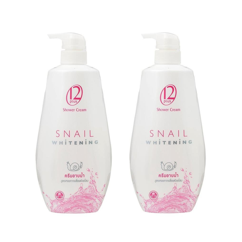ครีมอาบน้ำ สบู่เหลวทเวลฟ์ พลัส Snail Whitening ขนาด 450 มล. 12Plus x 2 ขวด