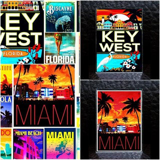 แม่เหล็กติดตู้เย็น ฟอริดา อเมริกา อะครีลิค 2x3 นิ้ว ของฝาก ของที่ระลึก Souvenir Acrylic Fridge Magnet Florida set1 2x3"