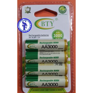 ถ่านชาร์จBTY 3000mAh AA (4ก้อน)