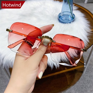 Hotwind แว่นตากันแดดแฟชั่น ไร้กรอบ ป้องกันรังสียูวี เรียบง่าย สําหรับผู้หญิง H9I2